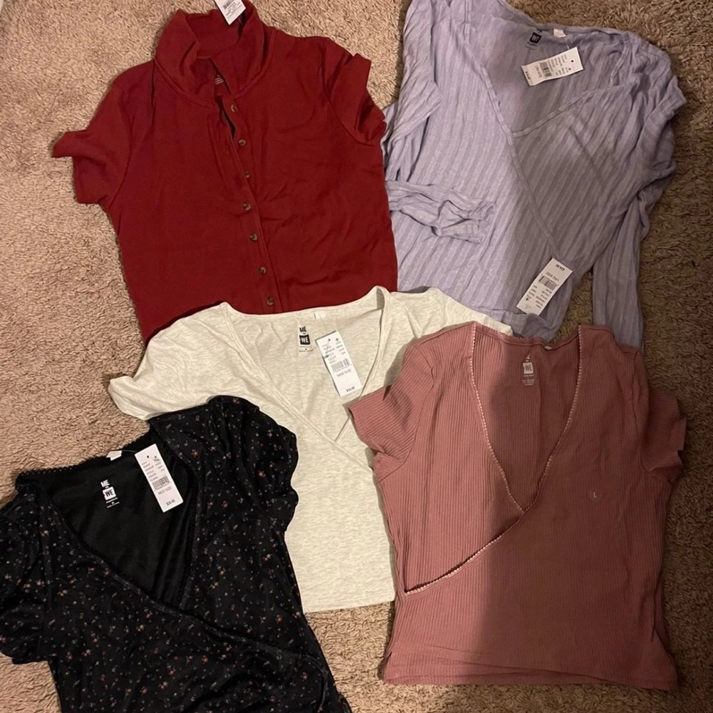 5 brand new shirts from pacsun